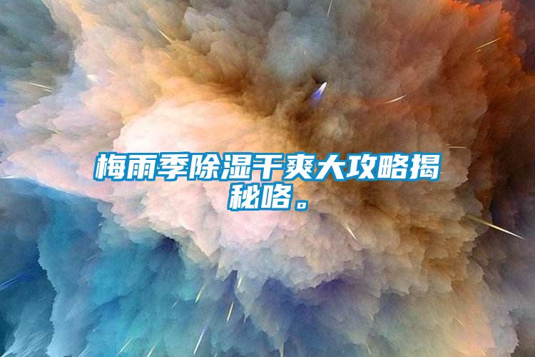 梅雨季除濕干爽大攻略揭秘咯。