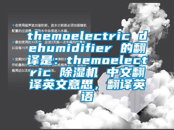 themoelectric dehumidifier 的翻譯是：themoelectric 除濕機(jī) 中文翻譯英文意思，翻譯英語