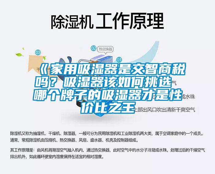 《家用吸濕器是交智商稅嗎？吸濕器該如何挑選 哪個牌子的吸濕器才是性價比之王