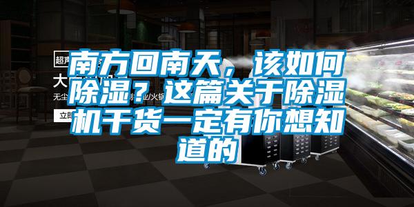 南方回南天，該如何除濕？這篇關于除濕機干貨一定有你想知道的